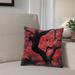 Red Barrel Studio® Olney Japanese Maple Tree Linen Throw Pillow redPolyester/Polyfill/Linen | 20 H x 20 W x 3 D in | Wayfair RDBT2772 41372553