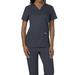 Cherokee Medical Uniforms Workwear Revolution-V-Neck Top (Size 3X) Pewter, Polyester,Rayon,Spandex