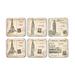 Pimpernel Postcard Sketches Coasters S/6 4"X 4" Cork in Brown | 1.5 H x 4.25 D in | Wayfair 2010268862