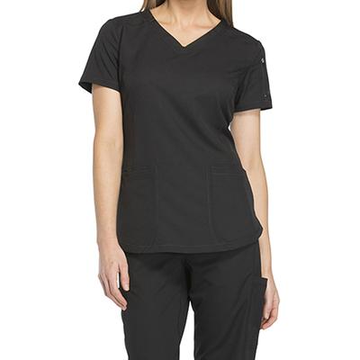 Dickies Medical Uniforms Women's Dynamix-V-Neck Top (Size 3X) Black, Polyester,Spandex