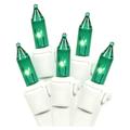 Vickerman 010600 - 100 Light 46' White Wire Green Miniature Christmas Light String Set with 5.5" Spacing (W5W1004)