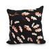 Winston Porter Linlithgow Wild Oak Branch Outdoor Square Pillow Cover & Insert Polyester/Polyfill blend in Black | 16 H x 16 W x 3 D in | Wayfair
