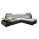 Stella Trading JAKARTA Ecksofa mit Schlaffunktion und Stoffbezug, Schwarz / Silber - Ausziehbares Schlafsofa mit steckbaren Kopfstützen & Kissen - 260 x 103 x 219 cm (B/H/T) Rechts