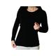 Maternity Top Nursing Vest Breastfeeding T-Shirt for Women Long-Sleeved 100% Merino Wool S-XXL (M, Black)