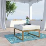 Mirabelle Elle Decor Mirabelle Outdoor Ottoman Metal in Yellow | 18 H x 28.5 W x 30 D in | Wayfair ODCH10004A