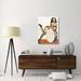 East Urban Home Mid-Century Pin-Ups Over a Drum by Peter Driben - Wrapped Canvas Print Metal in Brown/Indigo | 40 H x 30 W x 1.5 D in | Wayfair