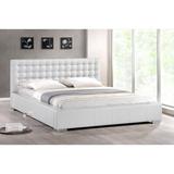 Ivy Bronx Frankel Tufted Low Profile Platform Bed Upholstered/Faux leather in White | 38.7 H x 70 W x 83.5 D in | Wayfair