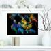 East Urban Home Contemporary 'Colorful Fractal Brush' Graphic Art Print on Wrapped Canvas in Black | 12 H x 20 W x 1 D in | Wayfair