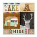 Millwood Pines 'Take a Hike Camping Country Collage' Graphic Art Print Canvas in Black/Brown/Green | 12 H x 12 W x 1.5 D in | Wayfair