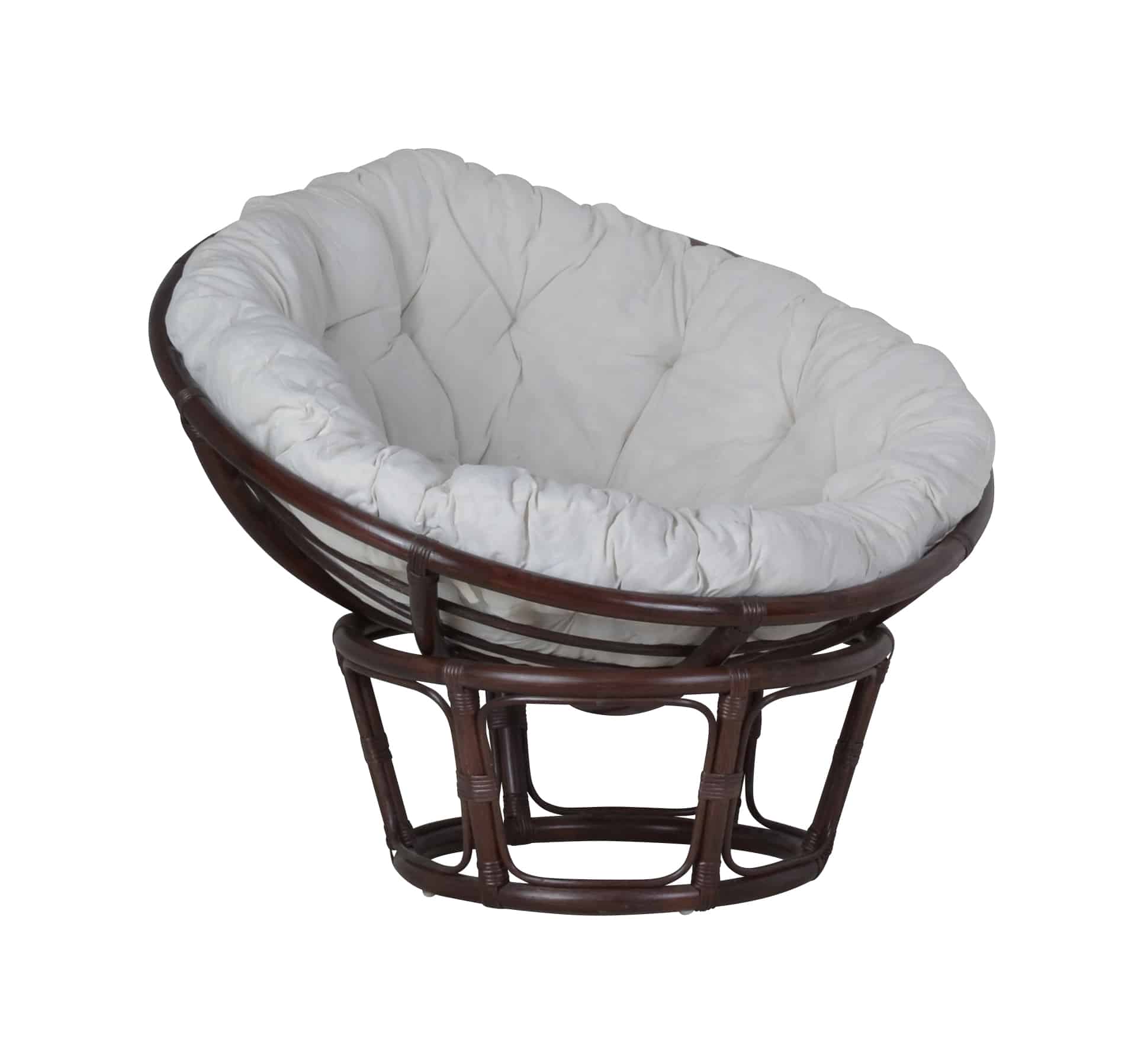 MiaMöbel Sessel 'Papasan' braun, Ø 100 cm 100% Baumwolle, Rattan Modern Image
