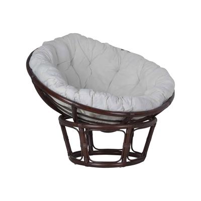 MiaMöbel Sessel 'Papasan' braun, Ø 100 cm 100% Baumwolle, Rattan Modern