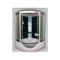 Ondée - Cabine bain-douche 1/4 de cercle porte coulissante transparente hydromassante 136x136 cm
