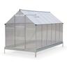 Serre de jardin Sapin en polycarbonate 7m² avec base. 2 lucarnes de toit. gouttière. Polycarbonate