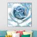 Winston Porter 'Blue Rose' Oil Painting Print on Wrapped Canvas in Blue/White | 18 H x 18 W x 1 D in | Wayfair 799E0F58276149A48641F21FAC58B369