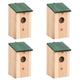 vidaXL Bird Houses 4 pcs Wood 12x12x22 cm