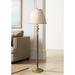 Stiffel Camille Burnished Brass and Faux Black Leather Floor Lamp