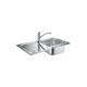 Grohe - Kit evier Eurosmart contenant evier en inox K300 + mitigeur Eurosmart 93 014 18