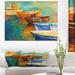 East Urban Home Local Wooden Boats in Calm Water - Wrapped Canvas Print Metal in Blue | 30 H x 40 W x 1.5 D in | Wayfair