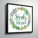Gracie Oaks 'Simply Blessed Succulent Wreath' Textual Art Canvas, Linen in Green/White | 10 H x 10 W x 2 D in | Wayfair
