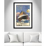 Red Barrel Studio® 'Titanic' Framed Vintage Advertisement Paper in Blue/Brown | 43 H x 31 W x 1.25 D in | Wayfair 34487D206B094A1A8E43A8A585838944