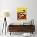 East Urban Home 'Mid-Century Pin-Ups Joker Magazine Fishin n Funny' Print on Wrapped Canvas Metal in Red/Yellow | 40 H x 30 W x 1.5 D in | Wayfair