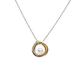 Secret & You Women Pealr Necklace 925 Sterling Silver Chain and a Pendant with a Freshwater Cultured Pearl - Three Gold-plated Rings Round pearl from 5 to 5,5 mm - 40 or 45 cm long