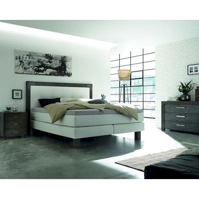 Hasena Boxspringbett Pronto Memphis 160x200 cm / Akazie Vintage Grey / KUL Pronto White 323 / Agrea-Top