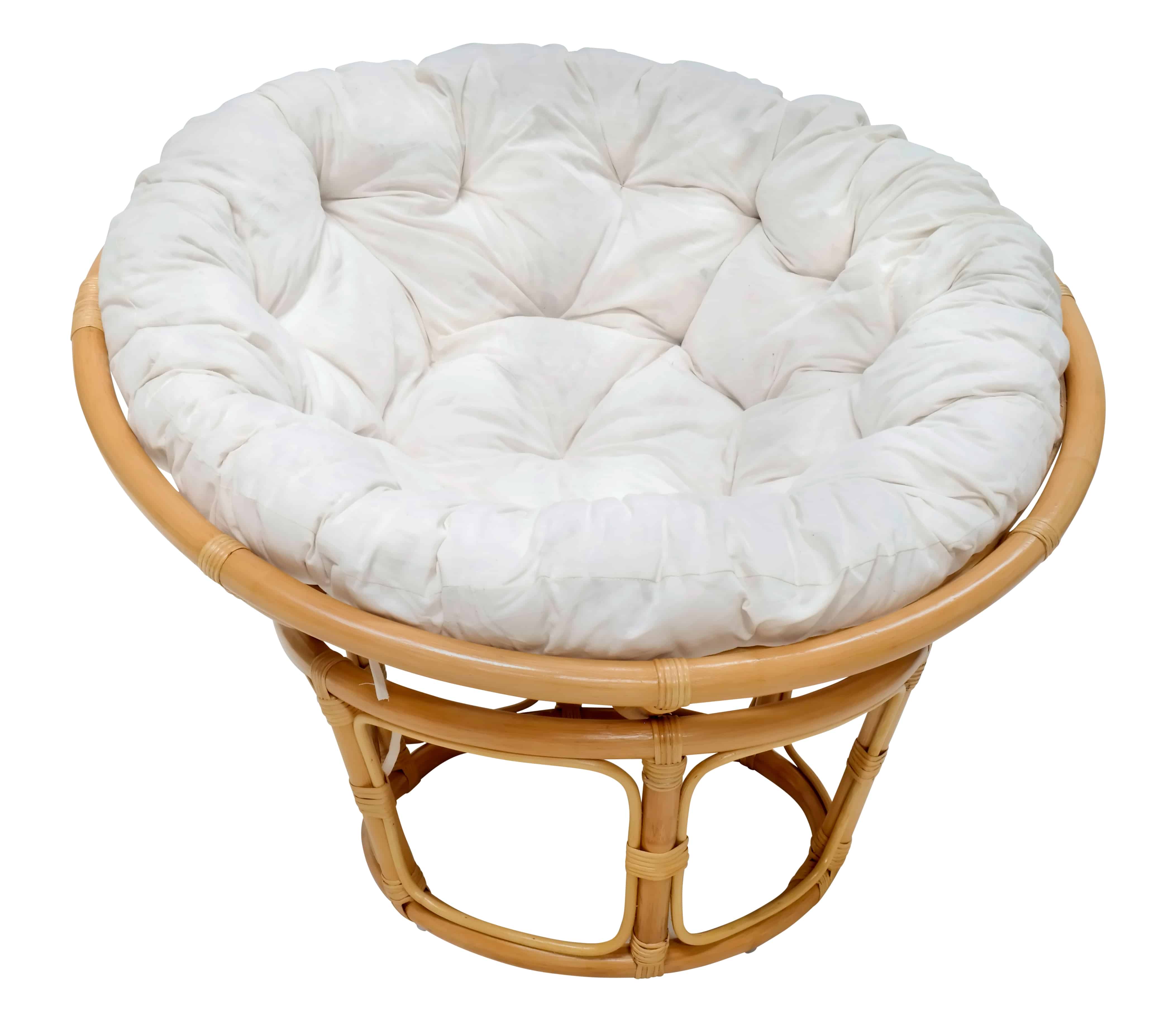 MiaMöbel Sessel 'Papasan' honig, Ø 100 cm 100% Baumwolle, Rattan Modern Image