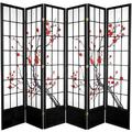 Bungalow Rose Dhuha Folding Rice Paper Room Divider Heavy Duty Rice Paper/Wood in Pink/White/Black | 83.5 H x 86 W in | Wayfair