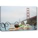 Winston Porter 'Dream Cafe Golden Gate Bridge - 43' by Alan Blaustein Giclee Art Print on Wrapped Canvas in Blue | 10 H x 16 W x 1.5 D in | Wayfair