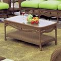 Bay Isle Home™ Stonecipher Coffee Table Rattan/Wicker/Glass in Brown | 18 H x 44 W x 22 D in | Wayfair 013A41AB14714B6CA025516CCCCE81A8