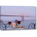 Winston Porter 'Dream Cafe Golden Gate Bridge - 57' by Alan Blaustein Giclee Art Print on Wrapped Canvas in Blue | 16 H x 24 W x 1.5 D in | Wayfair