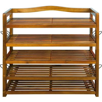Schuhregal FSC®-Zertifiziert Akazien Holz Massiv Bad Diele Flur Bad Schuhschrank Schuhaufbewahrung Image