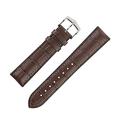 Hirsch Paul Alligator Embossed Performance Watch Strap with Buckle in Brown (18mm L, Silver Buckle)