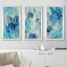 Ebern Designs ' Flowers Whisper I' Multi-Piece Image Acrylic Painting Print Plastic/Acrylic in Blue | 33.5 H x 52.5 W x 1 D in | Wayfair