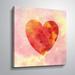 Harriet Bee Kyzer Heart Silhouette Painting Graphic Art on Canvas Canvas, Metal in Orange/Pink/Yellow | 14 H x 14 W x 2 D in | Wayfair