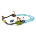 This Thomas & Friends motorized toy train set takes Thomas from the tracks to the sea as he sails in a boat on a global adventure!, FJK49