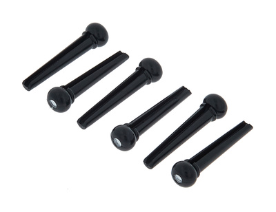 Harley Benton Bridge Pin Set schwarz mit Punkt