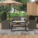 Wrought Studio™ Lattin 4 Piece Rattan Sofa Seating Group w/ Cushions Synthetic Wicker/All - Weather Wicker/Metal/Wicker/Rattan in Gray | Outdoor Furniture | Wayfair