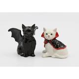 Cosmos Gifts Vampire & Dracula Cat Salt & Pepper Shaker Set China in Black/White | 3.38 H x 2.38 W in | Wayfair 20770