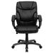 Symple Stuff Yager Mid-Back LeatherSoft Overstuffed Swivel Task Ergonomic Office Chair w/Arms Upholstered | 38 H x 26.5 W x 26.5 D in | Wayfair