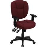 Symple Stuff Witcher Mid-Back Multifunction Ergonomic Task Office Chair w/ Pillow Top Cushioning Upholstered/Mesh in Brown | Wayfair