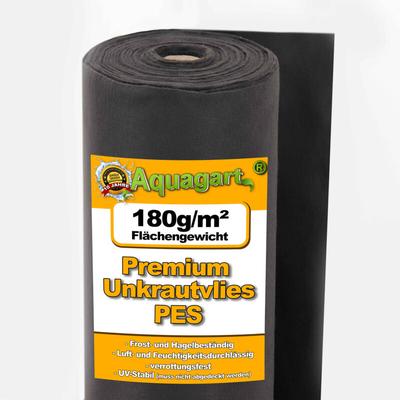 Aquagart - 50m² Unkrautvlies Gartenvlies Mulchvlies Vlies 180g 2m breit Premium Qualität