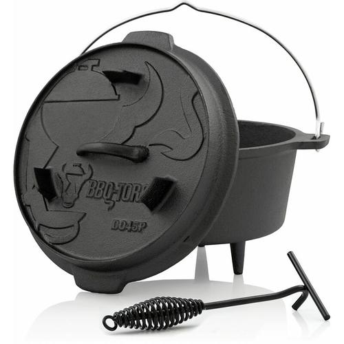 Dutch Oven DO45P, 4,2 l Premium Gusseisen Kochtopf, Gusstopf – Bbq-toro