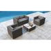 Orren Ellis Gilleland 4 Piece Sofa Seating Group w/ Sunbrella Cushion Synthetic Wicker/All - Weather Wicker/Wicker/Rattan in Gray | Outdoor Furniture | Wayfair