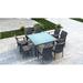 Wade Logan® Ballu 9 Piece Outdoor Dining Set w/ Sunbrella Cushion Glass | 29.5 H x 59 W x 59 D in | Wayfair 0F682763D8FE4E5E9FB9FCCBFE7E0570