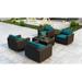 Everly Quinn Glen Ellyn 5 Piece Sunbrella Sofa Seating Group w/ Cushions Synthetic Wicker/All - Weather Wicker/Wicker/Rattan in Brown | Outdoor Furniture | Wayfair