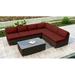 Everly Quinn Glen Ellyn 7 Piece Sectional Seating Group w/ Sunbrella Cushions Synthetic Wicker/All - Weather Wicker/Wicker/Rattan in Brown | Outdoor Furniture | Wayfair
