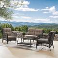 Kelly Clarkson Home Lyon Rattan Sofa Seating Group w/ Cushions Synthetic Wicker/All - Weather Wicker/Wicker/Rattan in Brown | Outdoor Furniture | Wayfair