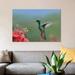 East Urban Home 'Green-Breasted Mango Hummingbird Male Foraging, Costa Rica' Photographic Print on Canvas Metal | 26 H x 40 W x 1.5 D in | Wayfair